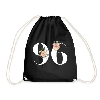 96th Anniversary Flowers (Gift of 96 years) - Drawstring Bag - black - Front