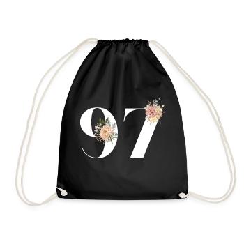 97e anniversaire fleuris (Cadeau de 97 ans) - Sac de sport léger - noir - Devant