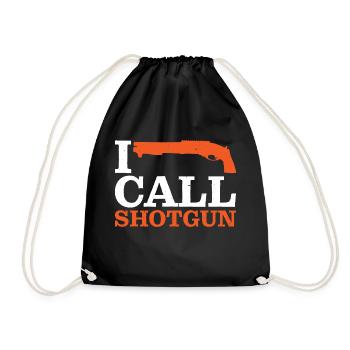 I Call Shotgun 11 - Drawstring Bag - black - Front