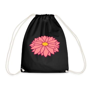 Hübsche bunte Blume Design - Turnbeutel - Schwarz - Vorne