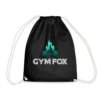 GYM FOX - Motivating Gym and Fitness Designs - Drawstring Bag - black - Front