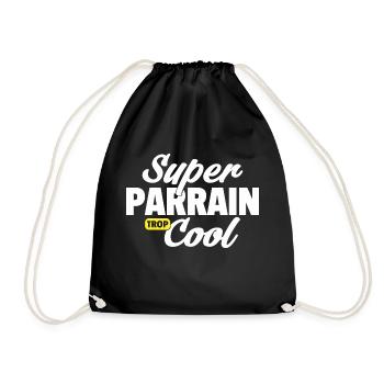 Super parrain cool / humour parrain - Sac de sport léger - noir - Devant