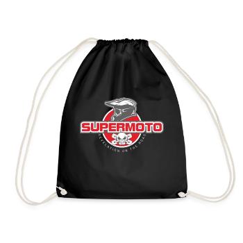 SUPER MOTO Monkey Helmet red - Drawstring Bag - black - Front