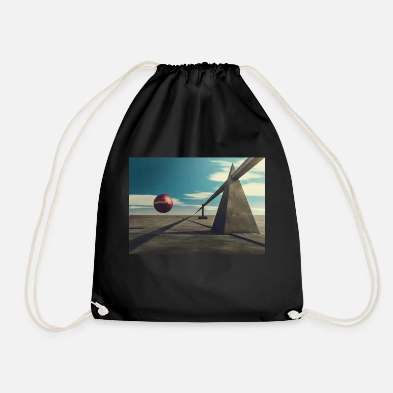 Surreal 3D design - Drawstring Bag - black