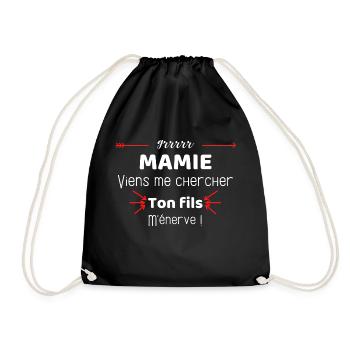 Mamie viens me chercher ton fils m'énerve - Sac de sport léger - noir - Devant
