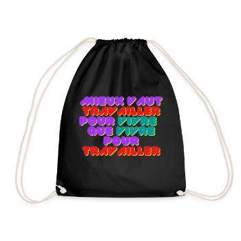 VIE ET TRAVAIL - Sac de sport léger - noir - Devant