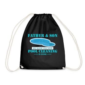 Père et Fils Piscine Nettoyage Comprimés de Chlore - Sac de sport léger - noir - Devant