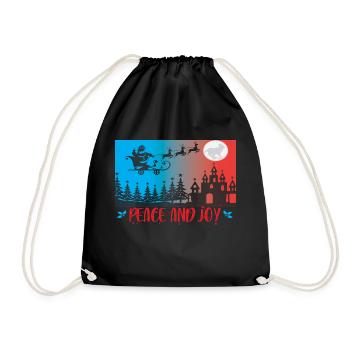 Peace and Joy - Drawstring Bag - black - Front