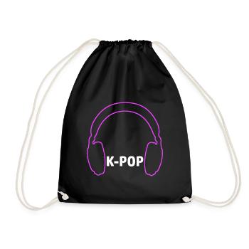 K-Pop Merch for Kpop Fans - Drawstring Bag - black - Front