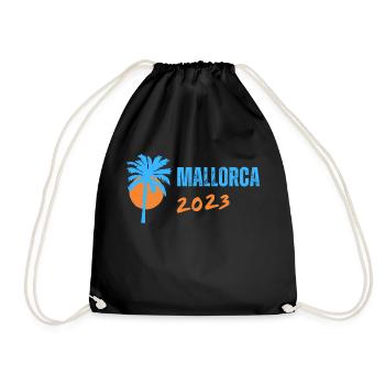 Mallorca 2023 - Reisemotiv - Turnbeutel - Schwarz - Vorne