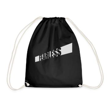fearless Text Quote Design - Drawstring Bag - black - Front