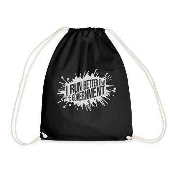 run better than government - Drawstring Bag - black - Front