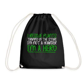 I Rescue Plants Trapped In The Store 2 - Drawstring Bag - black - Front