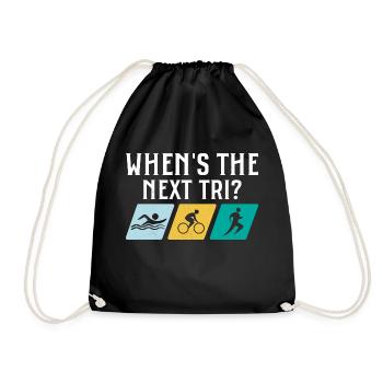 When's the next Tri? Triathlete Triathlon - Drawstring Bag - black - Front