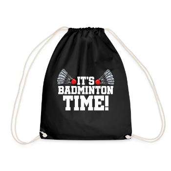 It's Badminton Time Graphic Badminton Player Shutt - Turnbeutel - Schwarz - Vorne