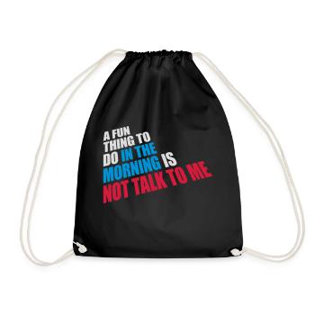 not talk to me - Drawstring Bag - black - Front