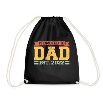 father Papa Dad daddy Geschenk - Turnbeutel - Schwarz - Vorne