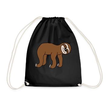 Le paresseux fatigué couché dort - Sac de sport léger - noir - Devant