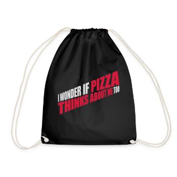 La pizza pense à moi - Sac de sport léger - noir - Devant