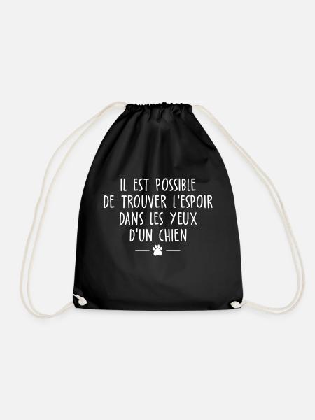trouver l espoir dans les yeux d un chien - Sac de sport léger - noir