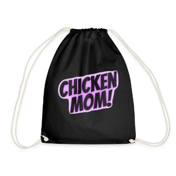 chicken mom - Turnbeutel - Schwarz - Vorne