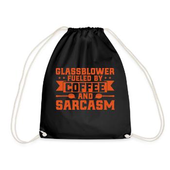 Glasbläser Glasarbeiter Glasbläserei Geschenk - Turnbeutel - Schwarz - Vorne