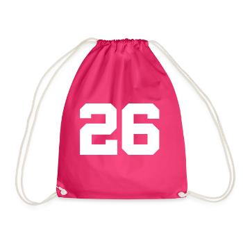 Anzahl 26 - Turnbeutel - Fuchsia - Vorne