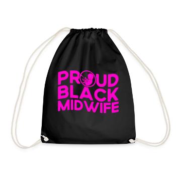 Geburtshelferin Geburtshelfer Doula Geschenk - Turnbeutel - Schwarz - Vorne