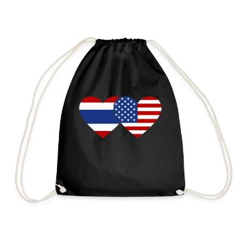Thaïlande USA Drapeau Coeur - Sac de sport léger - noir - Devant