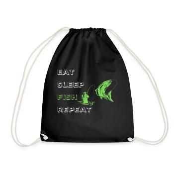 Eat Sleep Fish Repeat - Drawstring Bag - black - Front