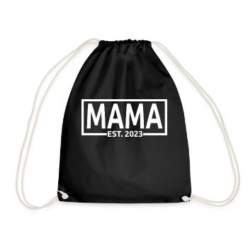 Mama Est. 2023, Maman en devenir, Annonce de grossesse - Sac de sport léger - noir - Devant