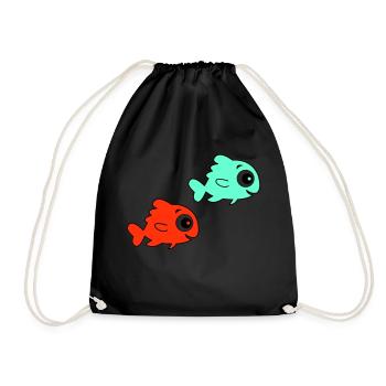 Pisces - Drawstring Bag - black - Front