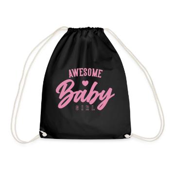 Awesome Baby Girl - Drawstring Bag - black - Front