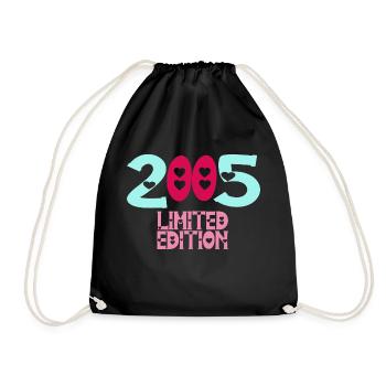18 years vintage 2005 retro 18th birthday - Drawstring Bag - black - Front