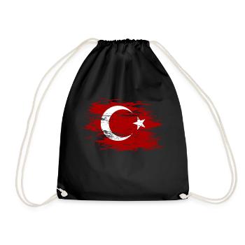 Drapeau de la Turquie utilisé - Sac de sport léger - noir - Devant