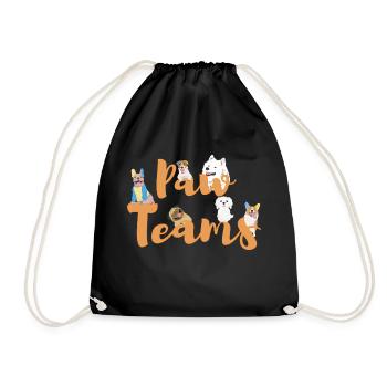 Paw teams, Funny dogs art, dogs lover - Turnbeutel - Schwarz - Vorne
