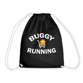 Biking Running Marathon Triathlon Bike - Drawstring Bag - black - Front