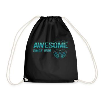 Awesome since 1986 Geschenk - Turnbeutel - Schwarz - Vorne