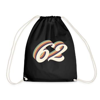 Vintage 62nd Anniversary - Drawstring Bag - black - Front
