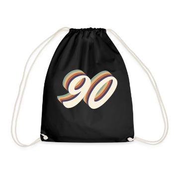 90th anniversary vintage - Drawstring Bag - black - Front