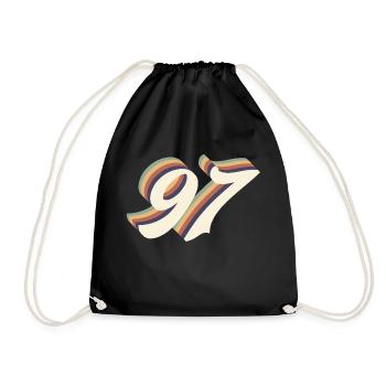 97th anniversary vintage - Drawstring Bag - black - Front