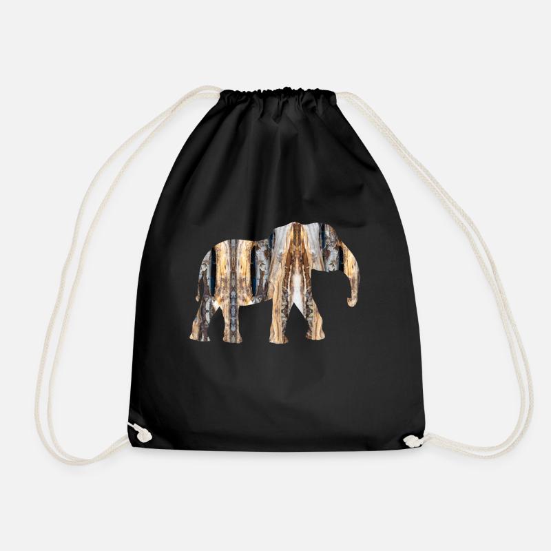 brauner Elefant - Turnbeutel - Schwarz