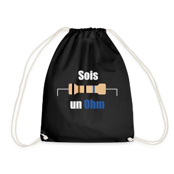 Sois un Ohm - Texte Blanc - Sac de sport léger - noir - Devant