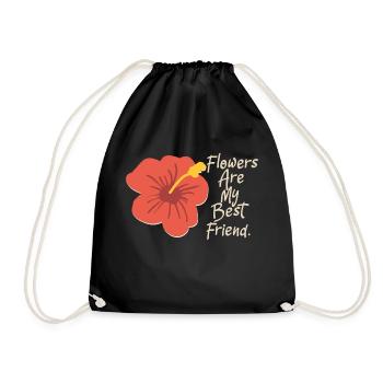 Blumen - Beste Freunde - Turnbeutel - Schwarz - Vorne