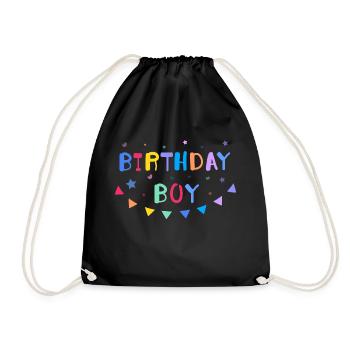 TYPO DE GARÇON D’ANNIVERSAIRE - Sac de sport léger - noir - Devant
