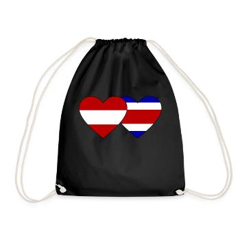 Autriche Costa Rica Drapeau Coeur - Sac de sport léger - noir - Devant