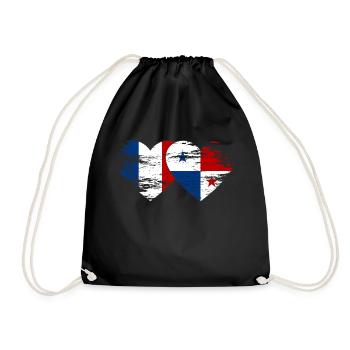 France Cœur de drapeau du Panama utilisé - Sac de sport léger - noir - Devant