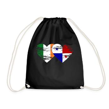 Ireland Panama flag used - Drawstring Bag - black - Front