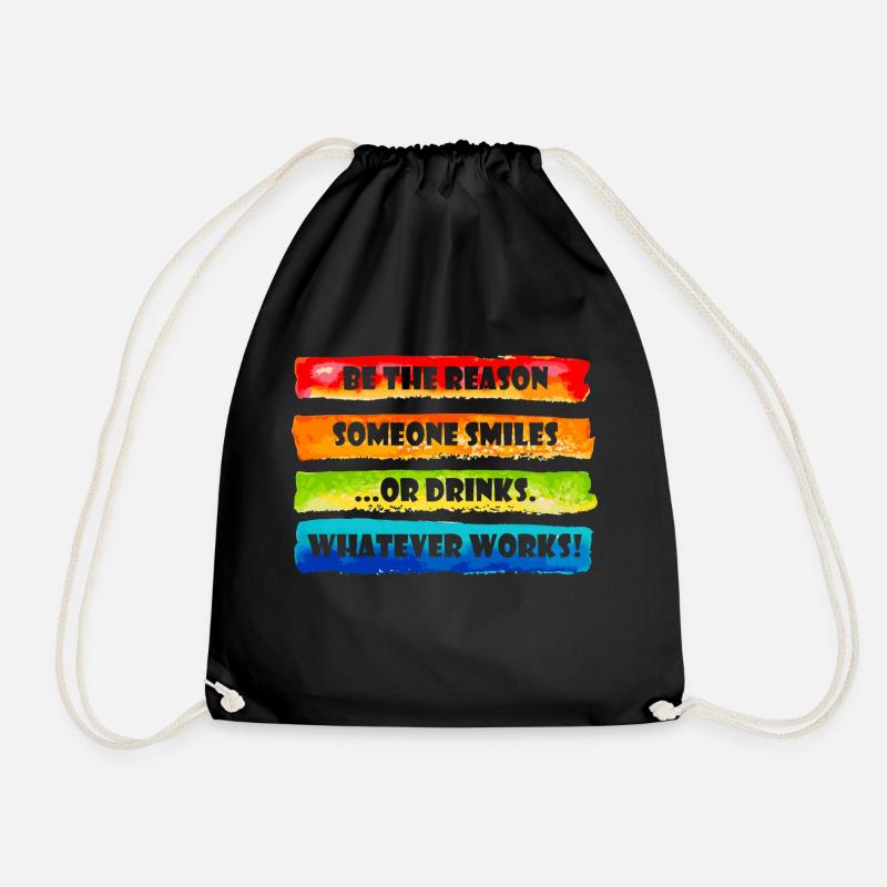 Humorous Conundrum - Drawstring Bag - black