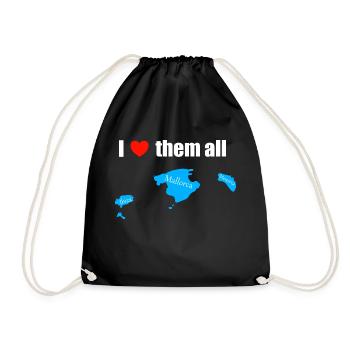 I love them all - Balearen - Turnbeutel - Schwarz - Vorne